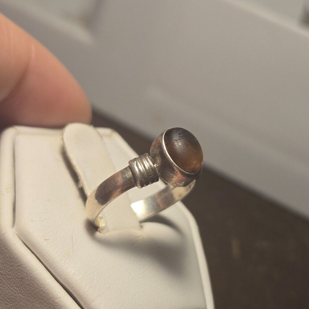 Reddish stone Vintage Sterling Silver Ring Sz 6 - Picture 2 of 6